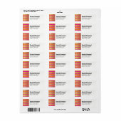 Faux Gold Pink & Oranje gradiëntstripes Etiket (Full Sheet)