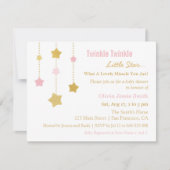Faux Gold Pink Twinkle Little Star-Baby shower Kaart (Voorkant)