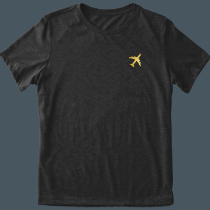 faux gold plane pocket Tri-Blend shirt