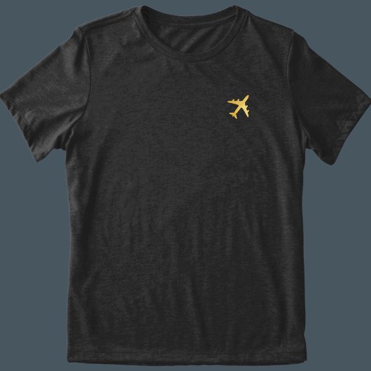 faux gold plane pocket Tri-Blend shirt
