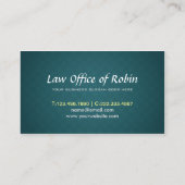 Faux Gold Plumage Dark Green Rhombus Lawyer Visitekaartje (Achterkant)