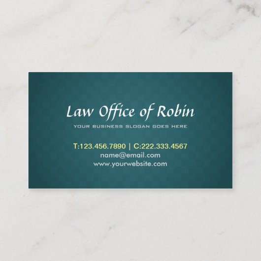 Faux Gold Plumage Dark Green Rhombus Lawyer Visitekaartje (Achterkant)