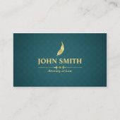 Faux Gold Plumage Dark Green Rhombus Lawyer Visitekaartje (Voorkant)