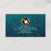 Faux Gold Plumbing Icons Border Flood Waters Visitekaartje (Achterkant)