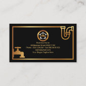 Faux Gold Plumbing Icons Creative Gold Border Visitekaartje (Achterkant)