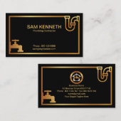 Faux Gold Plumbing Icons Creative Gold Border Visitekaartje (Voorkant / Achterkant)