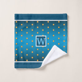 Faux Gold Polka Dots on Blue Gradient Bad Handdoek