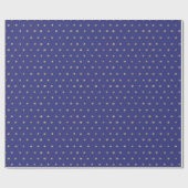 Faux Gold Polka Dots on Dark Periwinkle Blue Cadeaupapier (Vlak)