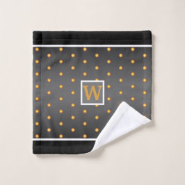 Faux Gold Polka Dots on Gray Gradient Bad Handdoek