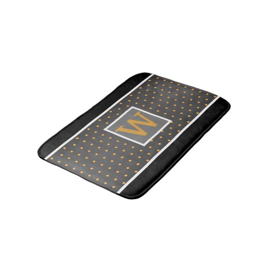 Faux Gold Polka Dots on Gray Gradient Badmat (Gekanteld)