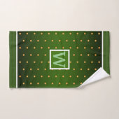 Faux Gold Polka Dots on Green Gradient Bad Handdoek (Handdoek)