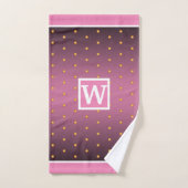 Faux Gold Polka Dots on Pink Gradient Bad Handdoek (Handdoek)