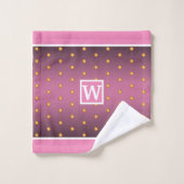 Faux Gold Polka Dots on Pink Gradient Bad Handdoek (Wasdoekje)