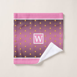 Faux Gold Polka Dots on Pink Gradient Bad Handdoek