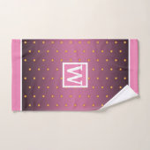Faux Gold Polka Dots on Pink Gradient Bad Handdoek (Handdoek)