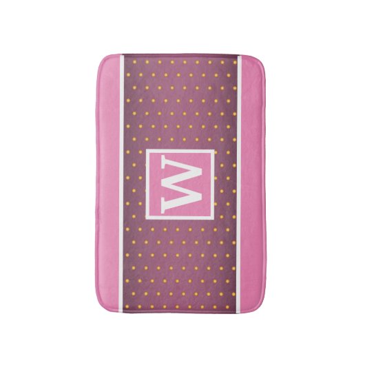 Faux Gold Polka Dots on Pink Gradient Badmat (Voorkant Verticaal)