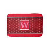 Faux Gold Polka Dots on Red Gradient Badmat (Voorkant)