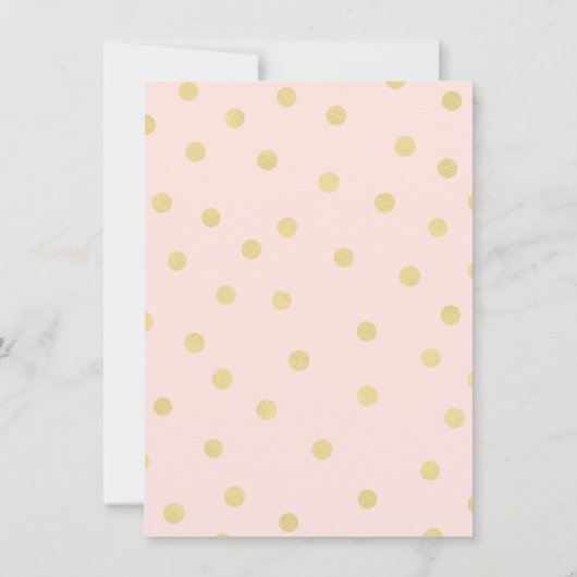 Faux Gold Polka Dots Wit Kat Verjaardagsfeestje Kaart (Achterkant)