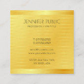Faux Gold Premium Dikke Elegante Moderne Sjabloon Vierkante Visitekaartje (Achterkant)