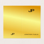 Faux Gold Professional Elegant modern monogram Visitekaartje (Buitenkant ongevouwen)