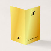 Faux Gold Professional Elegant modern monogram Visitekaartje (Buitenkant)