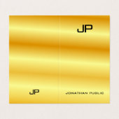 Faux Gold Professional Elegant modern monogram Visitekaartje (Buitenkant ongevouwen)