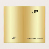 Faux Gold Professional Elegant modern monogram Visitekaartje (Buitenkant ongevouwen)