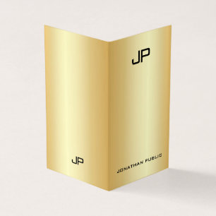 Faux Gold Professional Elegant modern monogram Visitekaartje