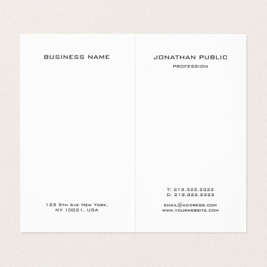 Faux Gold Professional Elegant modern monogram Visitekaartje (Binnenkant ongevouwen)