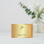 Faux Gold Professional Handgeschreven Monogram Mod Visitekaartje (Staand voorkant)