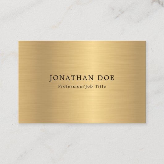 Faux Gold Professional Minimalist Elegant Sjabloon Visitekaartje (Voorkant)
