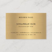 Faux Gold Professional Minimalist Elegant Sjabloon Visitekaartje (Achterkant)
