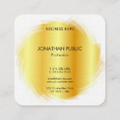 Faux Gold Professional Modern Elegant Sjabloon Vierkante Visitekaartje (Achterkant)