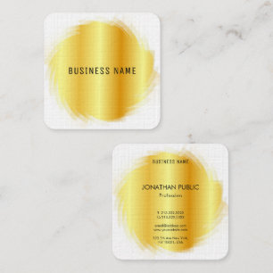 Faux Gold Professional Modern Elegant Sjabloon Vierkante Visitekaartje