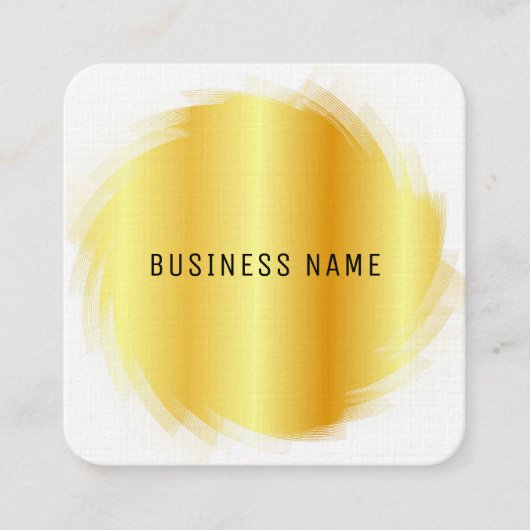 Faux Gold Professional Modern Elegant Sjabloon Vierkante Visitekaartje (Voorkant)