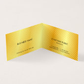 Faux Gold Professional Modern Elegant Sjabloon Visitekaartje (Binnen)
