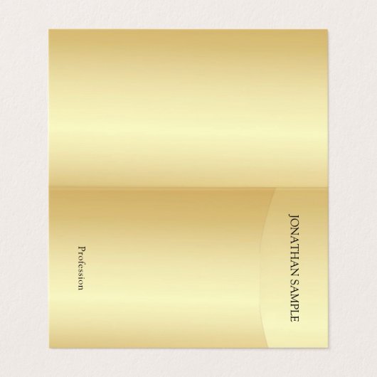 Faux Gold Professional Modern Elegant Sjabloon Visitekaartje (Buitenkant ongevouwen)
