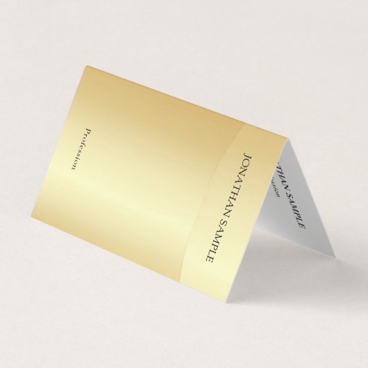 Faux Gold Professional Modern Elegant Sjabloon Visitekaartje (Voorkant)