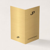 Faux Gold Professional Modern Monogram Elegant Visitekaartje (Buitenkant)