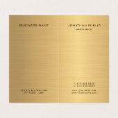 Faux Gold Professional Modern Monogram Elegant Visitekaartje (Binnenkant ongevouwen)