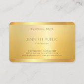 Faux Gold Professionele Sjabloon Trendy Elegant Visitekaartje (Achterkant)