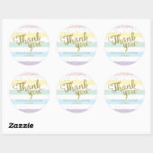 Faux Gold Rainbow Stripes Baby shower Hartelijk da Ronde Sticker (Vel)