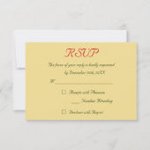 Faux Gold Red Green Holiday kerstbruiloft RSVP (Voorkant)