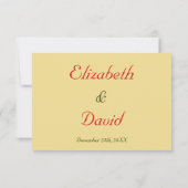 Faux Gold Red Green Holiday kerstbruiloft RSVP (Achterkant)