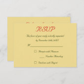 Faux Gold Red Green Holiday kerstbruiloft RSVP (Voorkant / Achterkant)