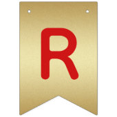 Faux Gold Red Green Merry kerst Vlaggetjes (Derde vlag)