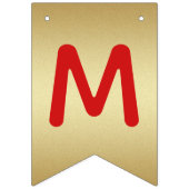 Faux Gold & Red Merry-kerst Vlaggetjes (Eerste vlag)