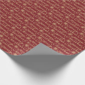 Faux Gold Red Merry kerstbrieftering Cadeaupapier (Hoek)