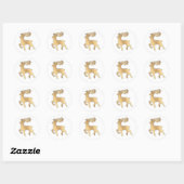 Faux Gold Reindeer Ronde Sticker (Vel)