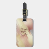 Faux Gold Roos Gold Monogram Bagagelabel (Voorkant verticaal)